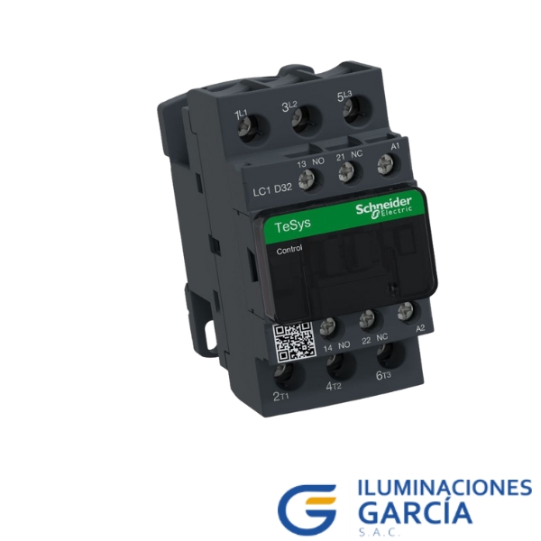 ILUMINACIONES GARCÍA SAC (63) CONTACTOR 32A(AC3) 50A(AC1) 690V 3P 1NA+1NC 220VAC - SCHNEIDER ELECTRIC - Imagen 1