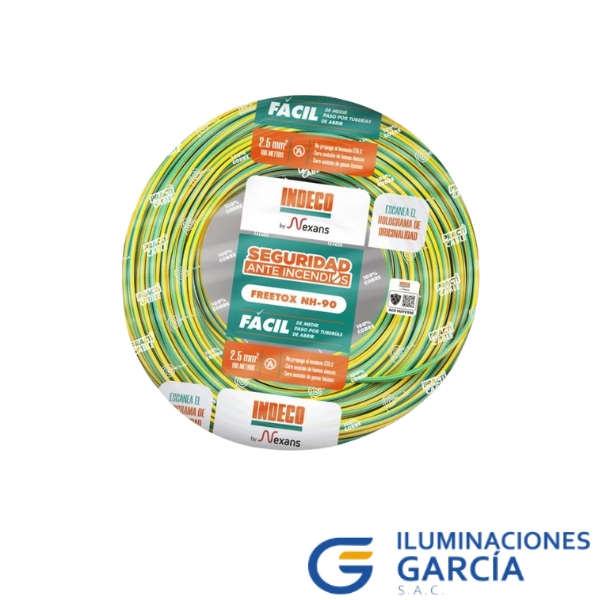 ILUMINACIONES GARCÍA SAC (74) CABLE NH-90 2.5mm2 450/750V LIBRE DE HALÓGENO CLASE 2 - INDECO - Imagen 1
