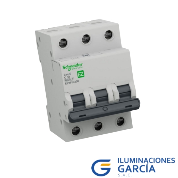 Interruptor termomagnético tripolar Schneider Electric de 50A