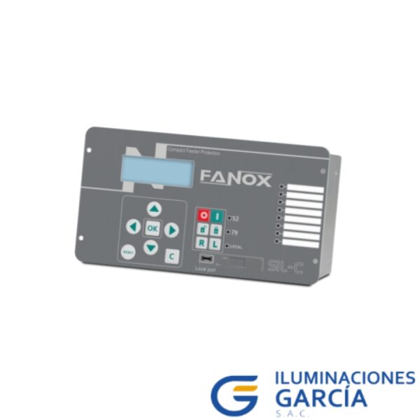 Relé de protección eléctrica FANOX para líneas y generadores.