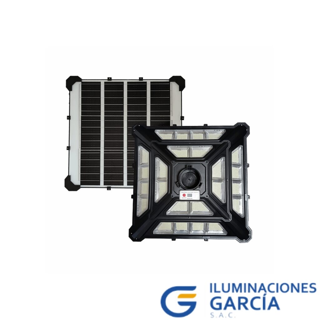 Farola UFO solar Transline de 500W con sensor y control remoto.
