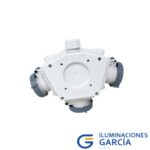TOMA TRIPLE AEREO 16AMP 2P+T 250V AZUL 6H IP67 (DELTA BOX) - MENNEKES
