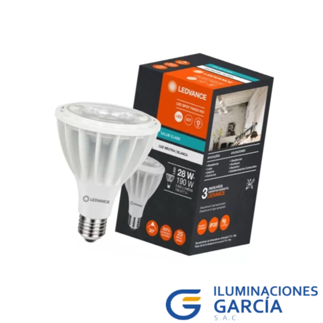 ILUMINACIONES-GARCIA-SAC.-5.jpg FOCO LED PAR30 HCI IRC80 28W 30D 6500K E27 – LEDVANCE - Imagen 1