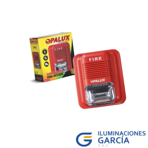 SIRENA CONTRA INCENDIO  LED 12v-24v COLOR ROJO FIRE - OPALUX